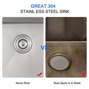 TSIBOMU 32 x 18 inch Undermount Double Bowl Kitchen Sink, 304 Stainless Steel 50/50 Double Bowl Workstation Sink (Brushed)