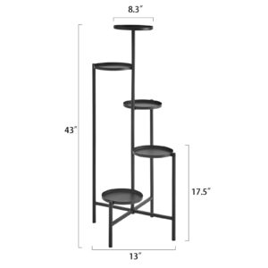 HMOREY Metal Tiered Plant Stand Indoor, 5-Tier Plant Shelf Flower Stand, Tall Multiple Potted Plant Holder Rack Planter Water Prevent Organizer for Office Living Room Balcony Garden