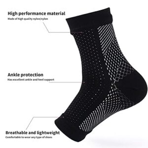 Wuonfsh 3pairs Neuropathy Socks , Ankle brace Socks and Tendonitis compression socks, Plantar Fasciitis, Neuropathy Pain- Brace For Women And Men（L-XL, black&white Gold）