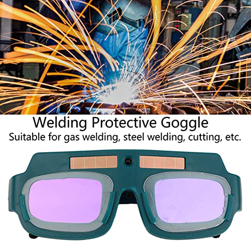 Asixxsix Solar Auto Darkening Welding Goggle, Welder Safety Protective Arc Welding Glasses Helmet Auto Dimming Glasses Protect Eyes from Piercing Block Welding Slag and Prevent Splashing