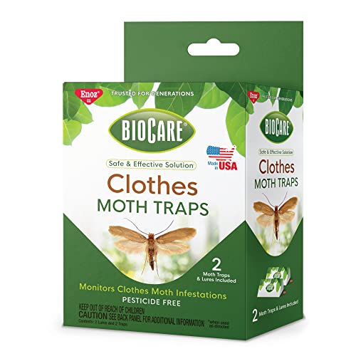 Willert Enoz BioCare Moth Trap - Closet Moth Traps - Pack of 4 (8 Traps Total) with Pheromone Lures - Effective Moth Traps for House, Safely Attracts and Kills Clothes Moths