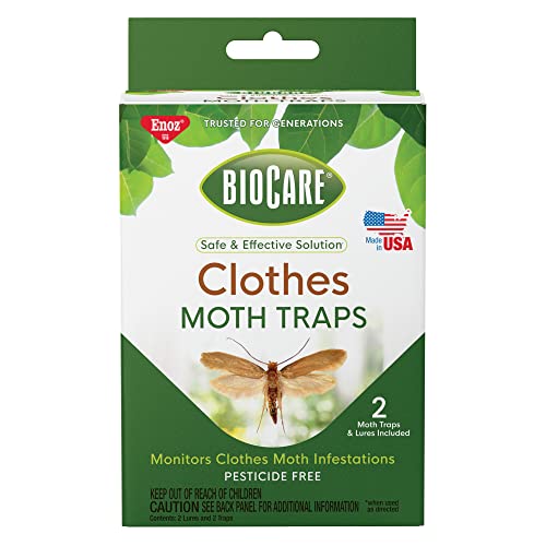 Willert Enoz BioCare Moth Trap - Closet Moth Traps - Pack of 4 (8 Traps Total) with Pheromone Lures - Effective Moth Traps for House, Safely Attracts and Kills Clothes Moths