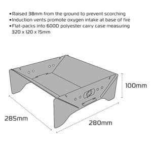 Oxford FirePit (inc case) Compact Flat-Pack Barbeque Grill