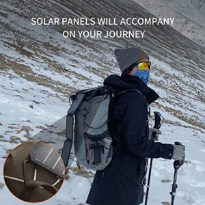 Foxtheon 14W Mini Solar Panel USB 5V/2.4A Max Portable Solar Panel Charger Foldable Solar Panel,Sunpower IPX5 Waterproof for Camping, Compatible with iPhone,Tables,Galaxy etc