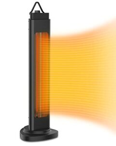 surjuny electric patio heater, infrared space heater with 90° oscillation, tip-over shut off protection, quiet and fast heating, 1500w radiant heater for indoor, patio outdoor use