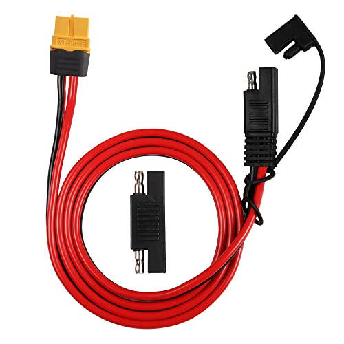 MEIRIYFA SAE to XT60 Connector Adapter Extension Cable SAE to XT-60 Female Cable Wire 12AWG for Solar Generator Power Station Lipo Battery Pack (3.3FT)