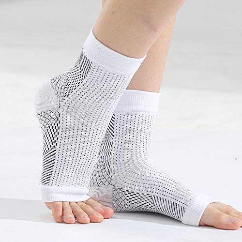 Soothe Socks for Neuropathy Pain, Outdoor Sports Ankle Compression Foot Cover, Soothe socks for Neuropathy, Soothe socks for Foot, Ankle Brace Compression Support (White, Large/XLarge)