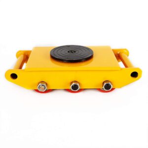 Machine Skates, 8T Machinery Skate Dolly, 17600 lbs Machinery Moving Skate, Machinery Mover Skate with 360° Rotation Cap and 6 PU Rollers, Heavy Duty Industrial Moving Equipment (8T/17600lbs-Yellow)