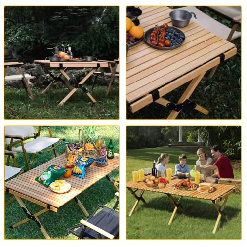 XSTRAP STANDARD 4ft Portable Wooden Folding Travel Camping Table for Outdoor/Indoor Picnic, BBQ, Hiking with Carrying Bag, Multi-Purpose for Patio, Garden, Backyard, Beach