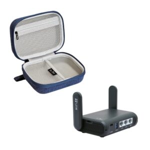 gl.inet gl-axt1800 (slate ax) pocket-sized wi-fi 6 gigabit travel router & gadget organizer case (blue)