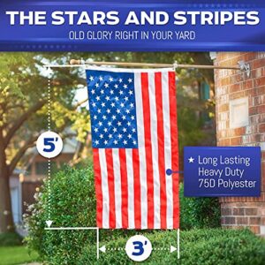 American Flag Outdoor Heavy Duty, Thickened, US Flag, American Flag 3x5 FT Durable, All Weather Nylon, UV Fade Proof, Flag Outdoor High Wind - Patriotic Decorations, Double Stitched & Brass Grommets