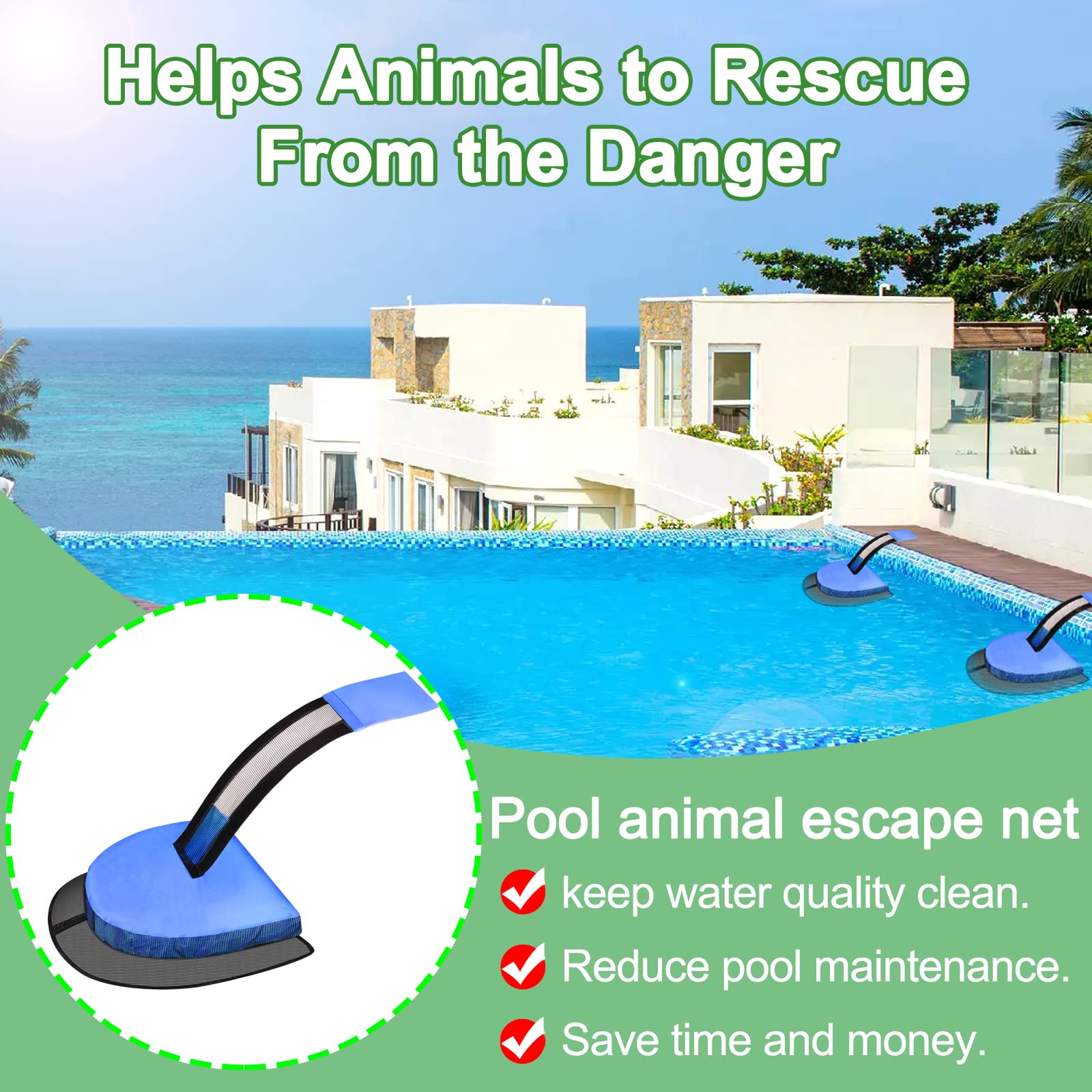 AOYEVGS Pool Ramp for Animals to Escape, Pool Animal Critter Saving 