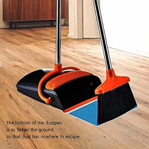 Broom and Dustpan/ Assembly Design for Home Kitchen Room Office Lobby Floor USE Upright Stand UP Dustpan and Broom Set for Home, Black, 26*25.5*83 cm