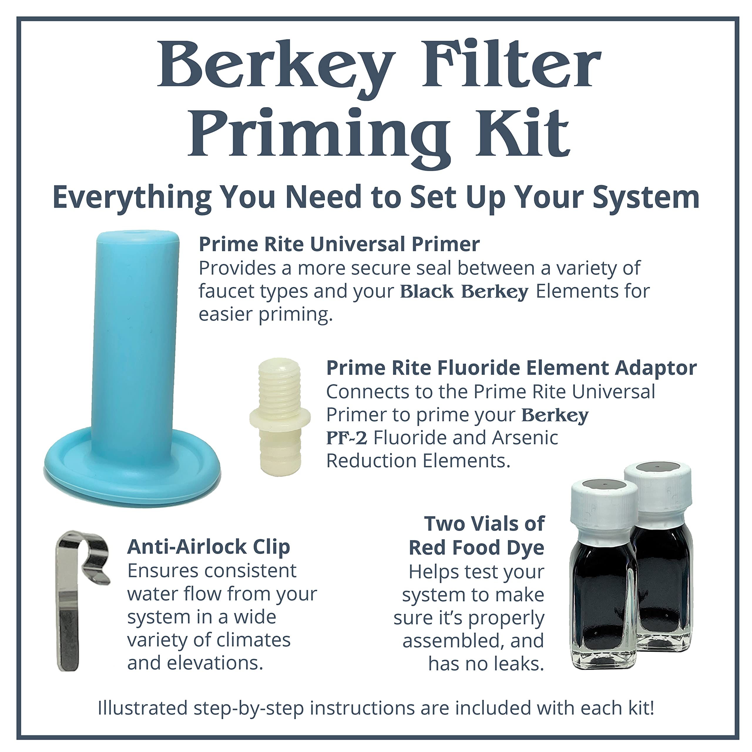 Berkey Filter Priming Kit For Use with Berkey Gravity-Fed Water Filtration Systems