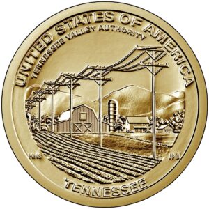 2022 p, d american innovation tennessee - tennessee valley authority - $1 coin - p and d 2 coin set dollar us mint uncirculated