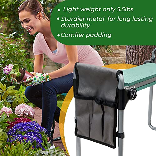 H&GT Upgraded 2022 Garden Kneeler and Seat | Gardening Stool and Kneeler for Seniors to Prevent Knee & Back Pain, Gardening Gifts for Grandparents, Mom & Dad | Holds Up to 330lbs