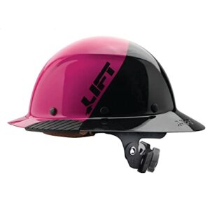 lift safety dax fiber resin full brim hard hat - pink black
