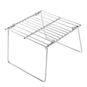 Happyyami Grill Cooling Rack BBQ Wire mesh BBQ Burning Stove Charcoal Grill Rack Baking Cooling Racks Grill Grid BBQ Grill Racks Table top Grill Mini BBQ Tools Travel Ultra Light Steel Wire