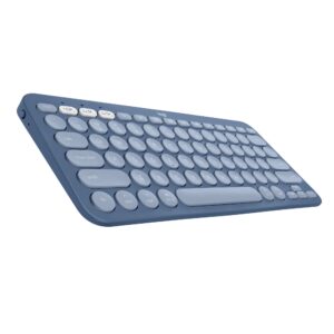 logitech k380 multi-device bluetooth keyboard for mac with compact slim profile, easy-switch, 2 year battery, macbook pro/ air/imac/ipad compatible - blueberry