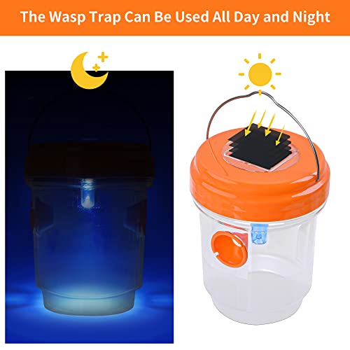Wasp Trap, ASpace 2 Pack Wasp Traps Outdoor Hanging, Solar Reusable Yellow Jacket Trap, Easy and Efficient Capture of Yellow Jackets, bee, Fly, Fruit Flies and Other(2Pcs Orange), (ASpace-0)
