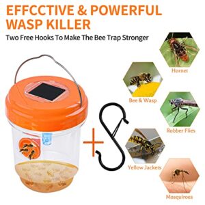 Wasp Trap, ASpace 2 Pack Wasp Traps Outdoor Hanging, Solar Reusable Yellow Jacket Trap, Easy and Efficient Capture of Yellow Jackets, bee, Fly, Fruit Flies and Other(2Pcs Orange), (ASpace-0)