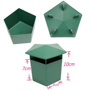 Beslands 6 Pcs Plastic Box 3.9" x 2.4" x 2.8" with 3 Digging Tools and a Pair of Gloves (Green)