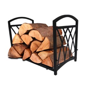 scendor 17.5" firewood log rack for firewood, u-shaped heavy-duty iron log rack stacking rack storage rack indoor outdoor