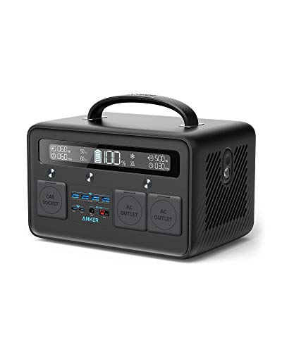 Anker Portable Generator 778Wh, 545 Portable Power Station (PowerHouse 778Wh), 500W Outdoor Generator with 110V 2-AC Outlets, 2X 60W PD Outputs and LED Light for RV, Camping, Emergencies, and More (Renewed)