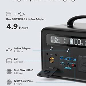 Anker Portable Generator 778Wh, 545 Portable Power Station (PowerHouse 778Wh), 500W Outdoor Generator with 110V 2-AC Outlets, 2X 60W PD Outputs and LED Light for RV, Camping, Emergencies, and More (Renewed)