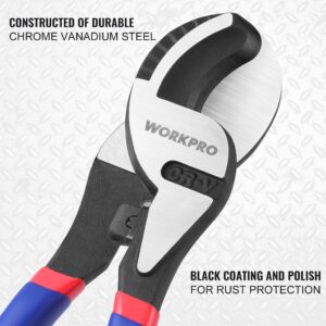 WORKPRO 9-1/4 inch High Leverage Cable Cutter, Heavy Duty Wire Cutter for Aluminum, Copper, Wire, and Communications Cable
