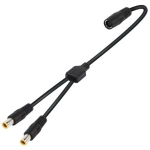 gintooyun dc7909 y splitter adapter cable 14awg dc 8mm 1 female to 2 male power cord for portable power station, solar panel, solar power bank,etc(60cm 2ft) black