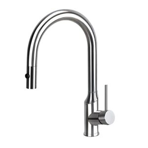 kinse kitchen sink faucet with put down sprayer, single handle kitchen sink faucet with high pressure blade mode, high arc stainless steel single level faucet for kitchen rv bar sink