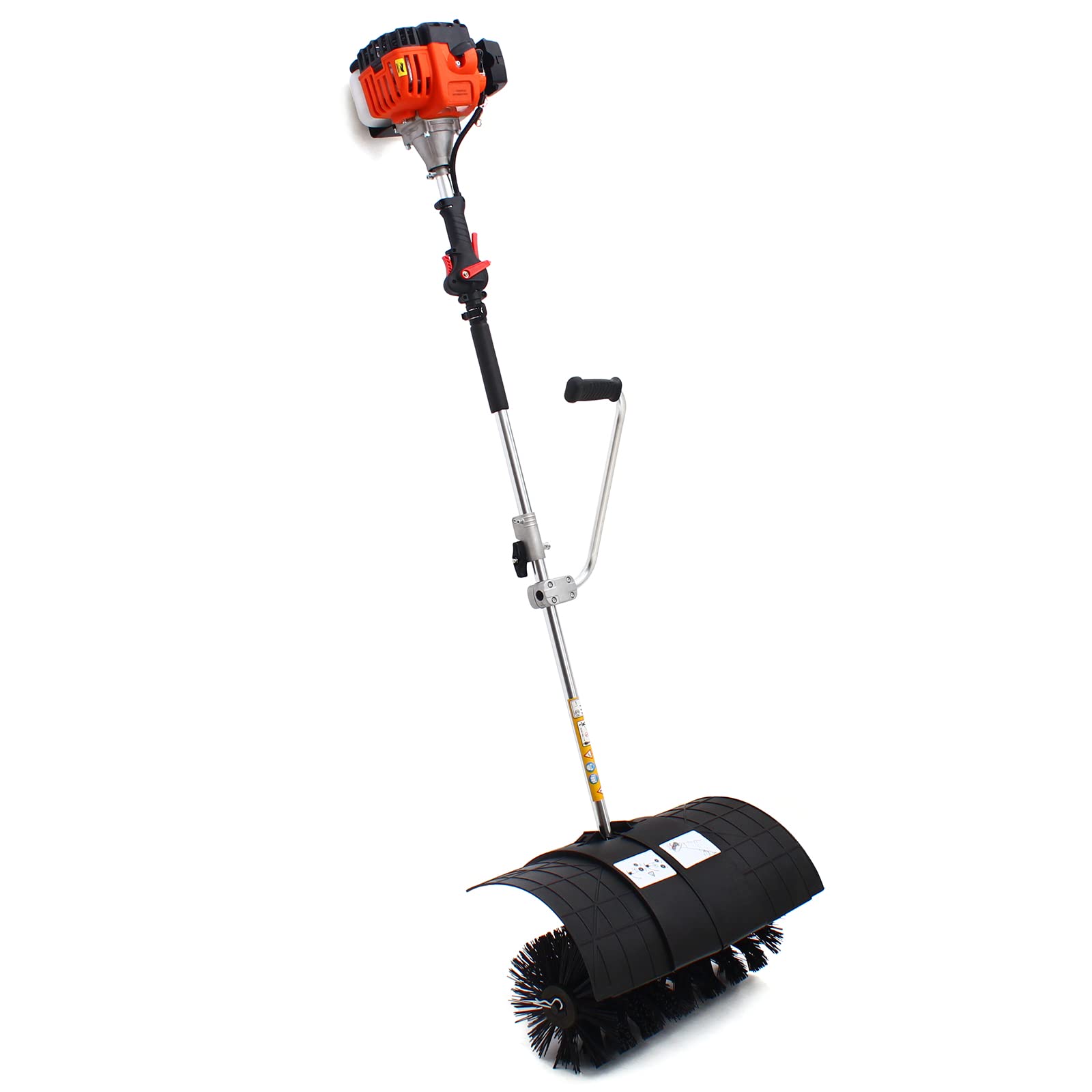 Outdoor Hand Held Broom, 52cc Gas Power Broom Blower Walk Behind Sweeper Cleaning Driveway Tools High Performance Cleaner 2.5HP 1.8kw for Driveway Turf Snow (2.5HP)