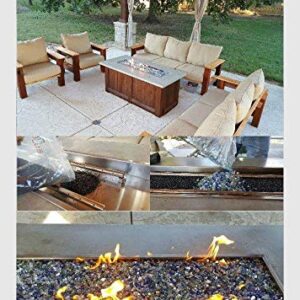 Grisun Fire Glass for Fire Pit, 1/2 Inch Mix 20 Pounds High Luster Reflective Tempered Glass Rocks for Natural or Propane Fireplace, Safe for Outdoors and Indoors Firepit Glass