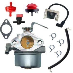 cylinman 632334 632334a 640152a carburetor with ignition coil fit for tecumseh hmsk80 hm100 hm70 hm80 hmsk90 hm100 hmsk100 ohsk110 ohsk120 ohsk125 7-10hp snow blower snowthrower king engine