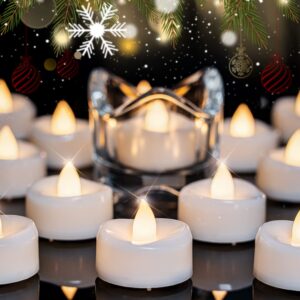 merrynights led candles, tea lights candles battery operated bulk, 24-pack long-lasting 200 hours flameless tealight candles, realistic tea lights for halloween christmas wedding, 1.5'' d x 1.25'' h