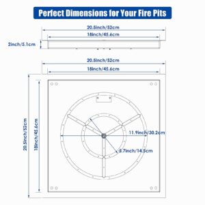 Grisun Fire Glass with Drop-in Fire Pit Kit 18 x 18 Inch, Round Burner with Tray, Come with Upgraded Spark Ignition Kit for Gas Fire Pit, Fire Table