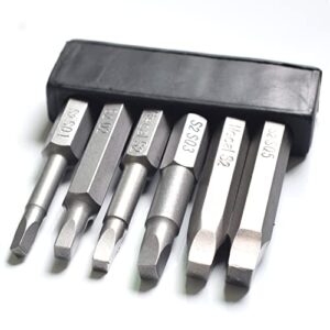 square head screwdriver bits 6 sizes sq1, sq2, sq2.7, sq3, sq4, sq5, skziri 6pcs 1/4 inch hex shank square screwdriver tool set kits magnetic tips for poket hole jig