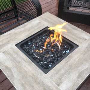 Grisun Fire Glass for Fire Pit, 1/2 Inch Mix 20 Pounds High Luster Reflective Tempered Glass Rocks for Natural or Propane Fireplace, Safe for Outdoors and Indoors Firepit Glass