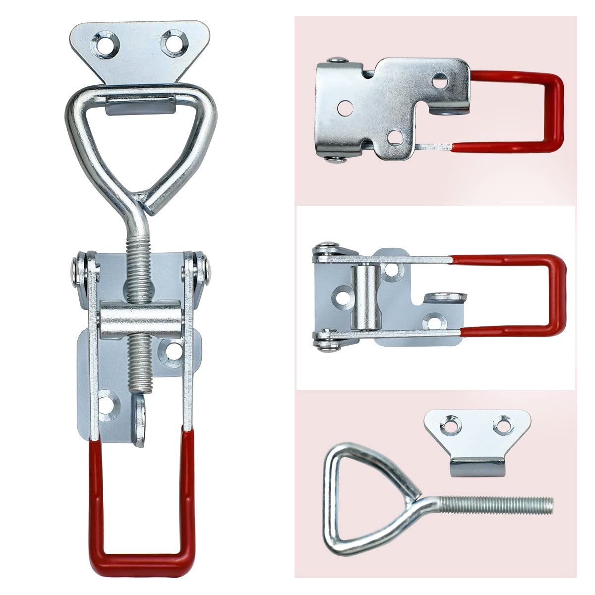 2 PCS Heavy Duty Toggle Clamp Latch 4003 Adjustable Latch Hardware, 1320Lbs Holding Capacity, Quick Release Pull Latch Clamp for Box Case Trunk, Industrial EquiIpment, Smoker Door and More (7.5inch)