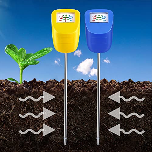 TFTEK Soil moisture meter, plant hygrometer, water monitor tester, for garden, flower pots, lawn，2 Pack