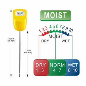 TFTEK Soil moisture meter, plant hygrometer, water monitor tester, for garden, flower pots, lawn，2 Pack