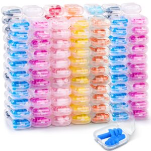 200 pairs ear plugs bulk for sleeping noise cancelling, swimming, shooting, concerts, snoring 10 assorted colors with carry cases reusable silicone earplugs soft ear plugs