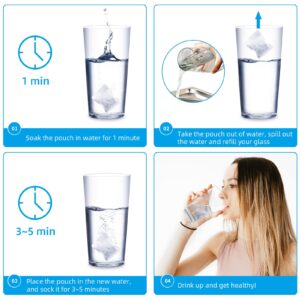 Filterelated Portable Alkaline Water Filter Pouch Alkaline Hydrogen Rich Water Filtration System for Your Bottle, Pitcher, Jug, Container - High pH 9+Water - Long-Life 105 Litre/28 Gallon (3-Pack）