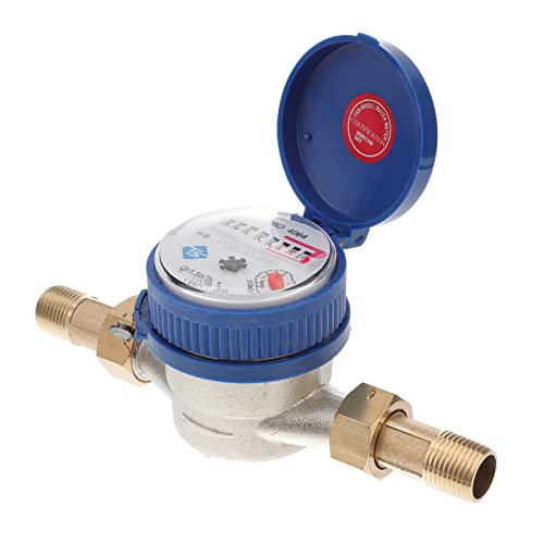 Hemobllo Cold Water Meter, TS- S300E E- Type Water Meter Water Flow Pulse Output Meter with Fittings for Garden& Home Usage