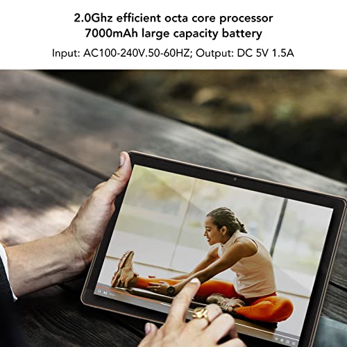 10.1inch IPS HD Screen Tablet PC, Android 11.0 2.0Ghz Octa Core 4G Calling Tablet, 6GB RAM 128GB ROM and Expandable 128GB Memory, 7000mAh Battery, Dual SIM Dual Standby Tablet PC(Orange)