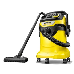 kärcher - wd 5/p multi-purpose wet-dry vacuum cleaner - 6.6 gallon - with attachments – blower feature, semi-automatic filter cleaning, space-saving design - 1100w - 2022 edition,yellow
