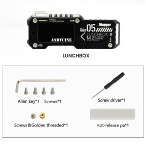 ANDYCINE Lunchbox V M.2 SSD NVME&SATA Enclosure M.2 Case up to USB 3.1 Gen 2 10Gbps RTL9210B Chips Compatible for Selected Camera,PC, Mobile Phone and Laptop (Black Color)