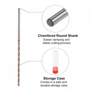 uxcell Twist Drill Bit, 2.4mm Jobber Drill Bit Nanoscale Titanium Coated K35 Tungsten Carbide Straight Shank 100mm Length for Drilling Stainless Steel Alloy Steel