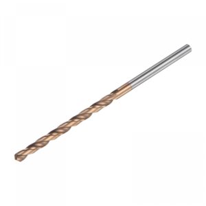 uxcell twist drill bit, 4.1mm jobber drill bit nanoscale titanium coated k35 tungsten carbide straight shank 100mm length for drilling stainless steel alloy steel